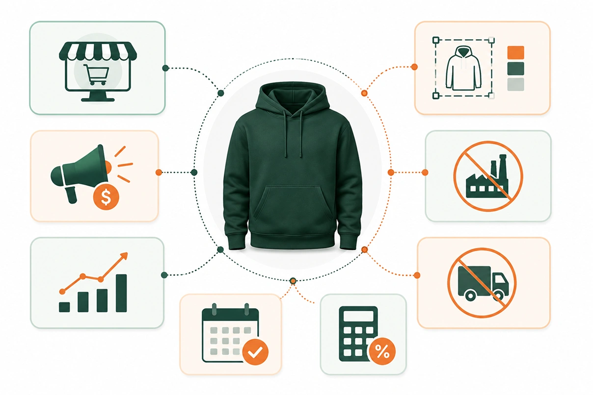 Print-on-demand hoodies for growing apparel brands